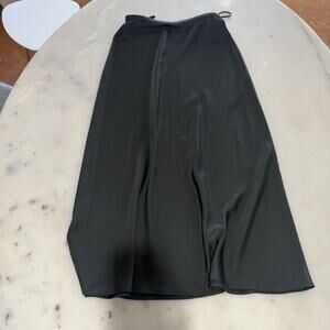 Uniqlo Women's S Satin Maxi Skirt Olive Green